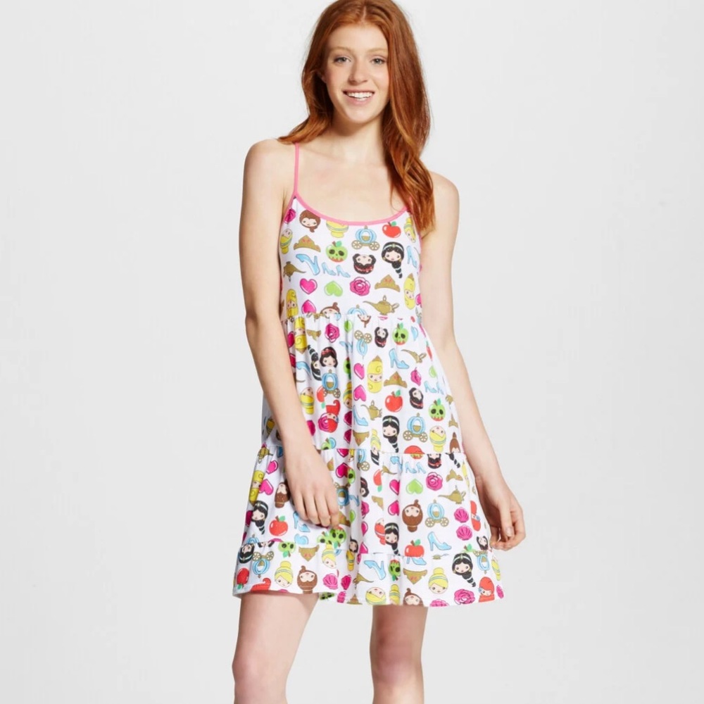 Disney Princess Sleep Dress White Pink Small